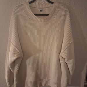 American Eagle Outfitters Cream Crew Neck Sweater